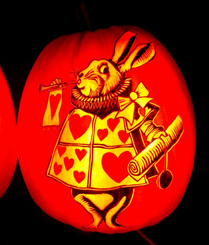 White Rabbit Pumpkin Carving