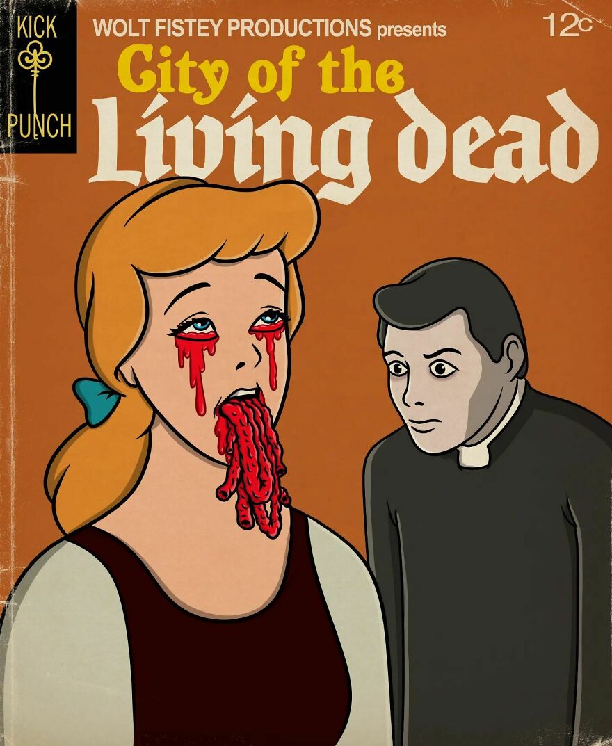 Artist Ruins Our Childhood By Creating Movie Posters Mixing Cartoons With Horror Films