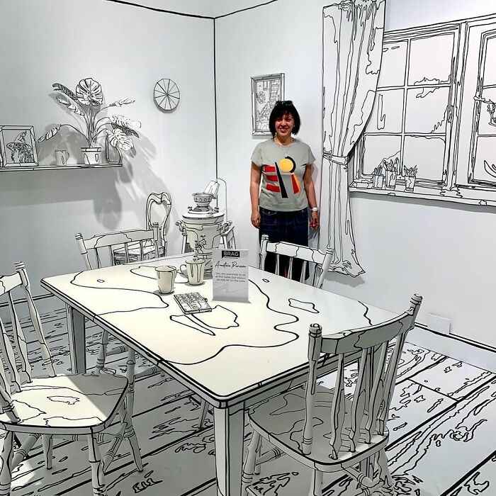 Esta artista pintó su casa para crear una ilusión 2D, y aquí hay 33 fotos de su trabajo