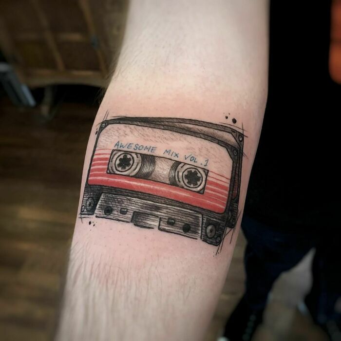 Awesome mix from Guardians of Galaxy movie tattoo