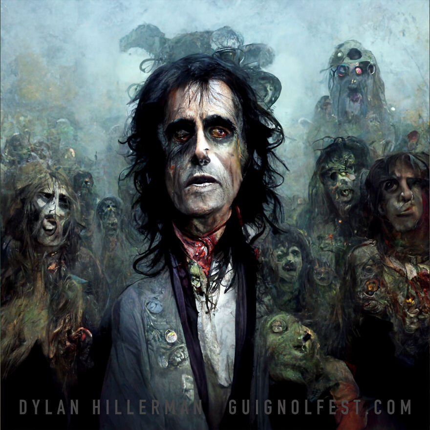 "BILLION DOLLAR BABIES": What If M.J.A.I. and GuignolFest Made Surreal Art For The Sixth Alice Cooper Album In 1973?