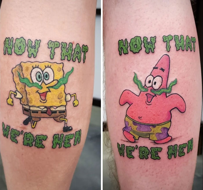 Best Friend SpongeBob and Patrick tattoos
