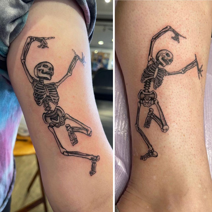 Matching Skeleton Tattoos