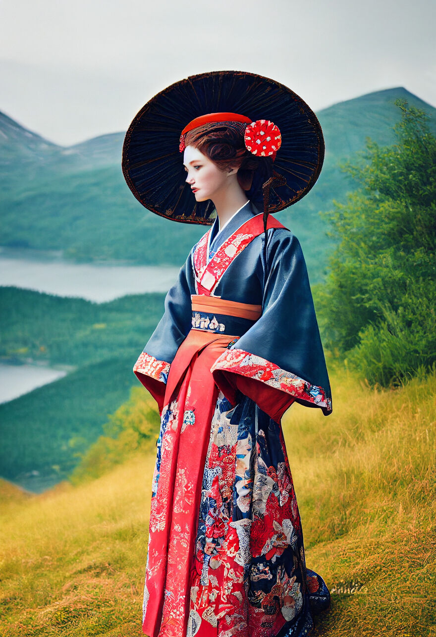 I Blend International Fashion Trends, And This Time Norway Meets Japan With A Traditional Bunad Combined With Kimono