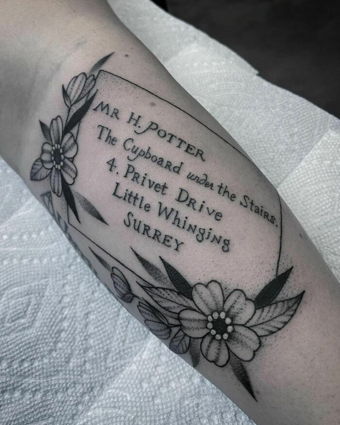 Harry Potter Address Tattoo