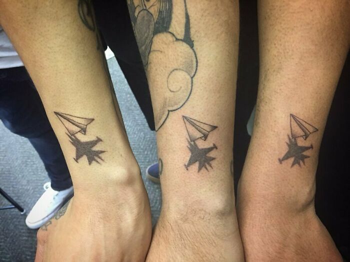 Matching Paper Planes Tattoos