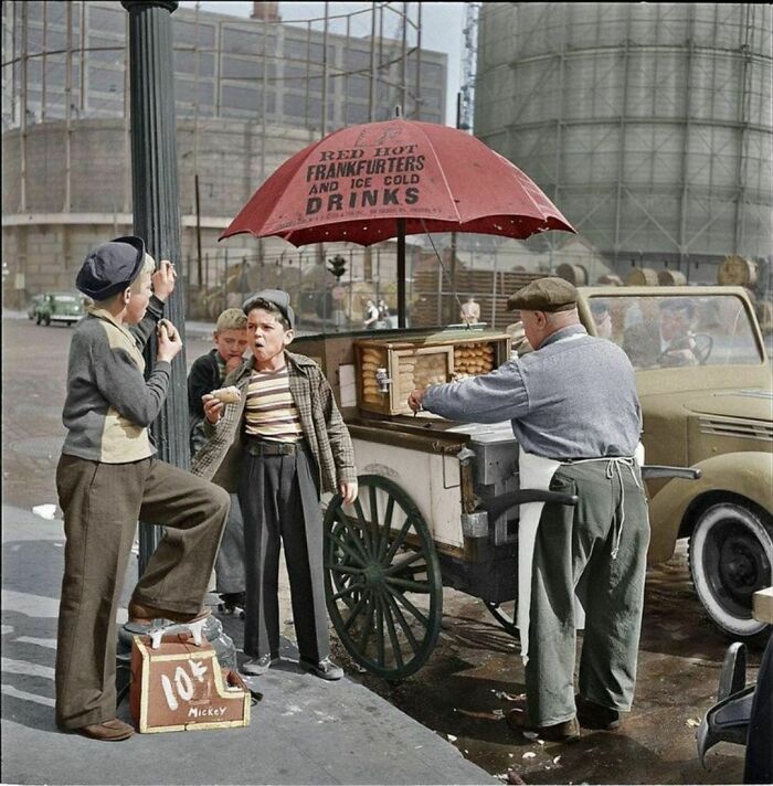 Shoe Shiners Taking A Lunch Break, New York City, (1947)