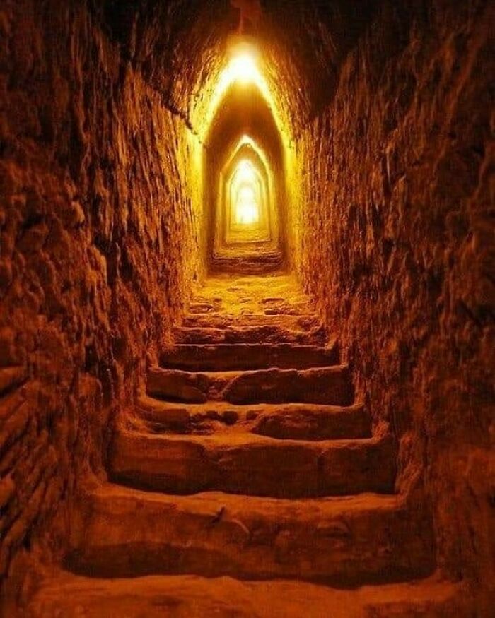The Tunnel Inside Of The Great Pyramid Of Cholula