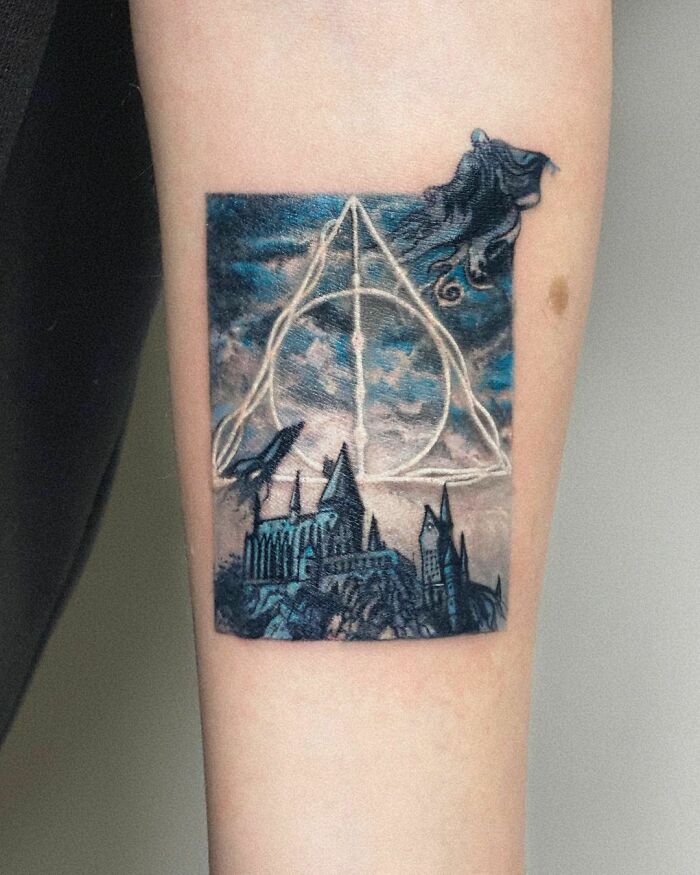 Deathly Hallows tattoo by Ned designed by a clients friend Want a Harry  Potter tattoo Ned would love to talk to you about it  By Art and Soul  Tattoo and Gallery