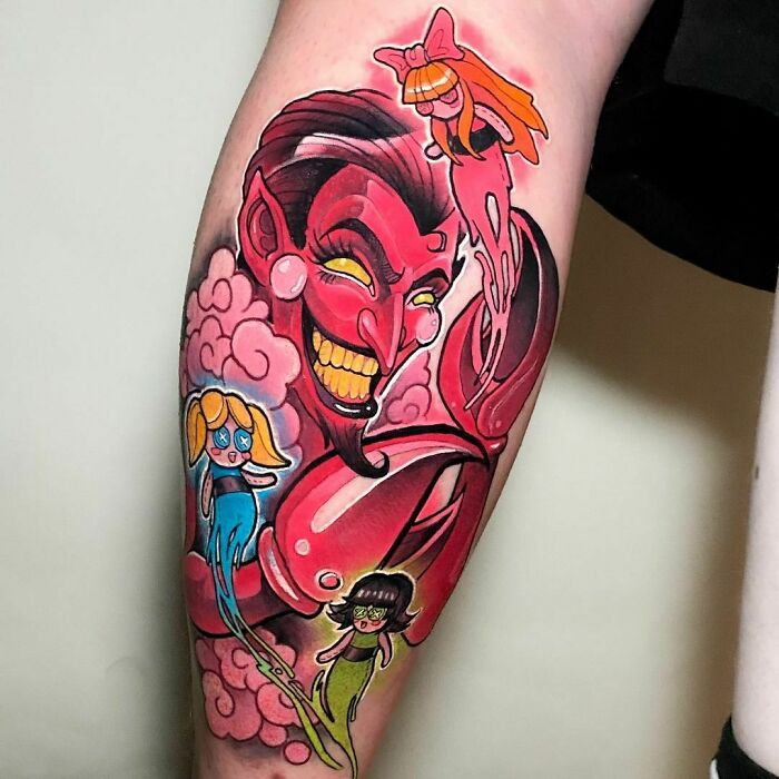 The Powerpuff Girls inspired tattoo