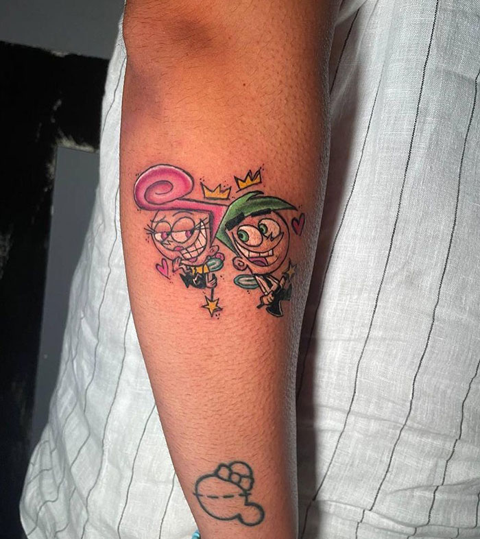 Cosmo and Wanda arm tattoo