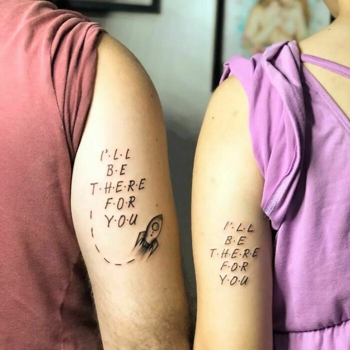 I'll Be There For You matching shoulder tattoos