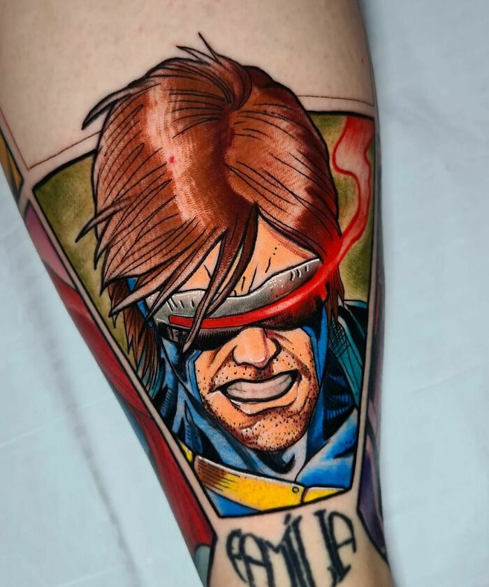 Cyclops from X-man tattoo 