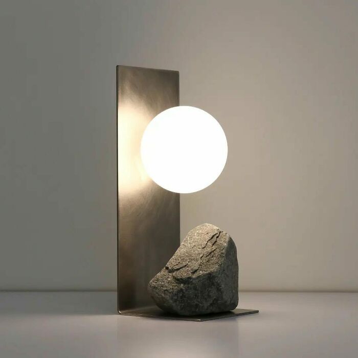 Steel And Stone Table Light