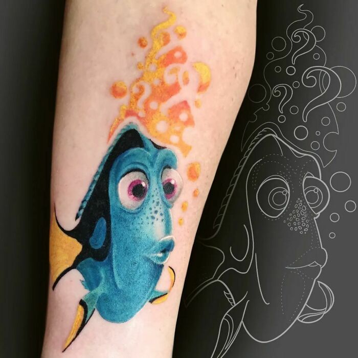 Colorful Dory Tattoo