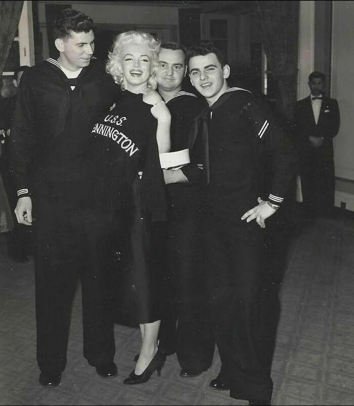 Marilyn Monroe At The U.s.s. Bennington Party Held At The Astor Hotel On March 31st, 1955