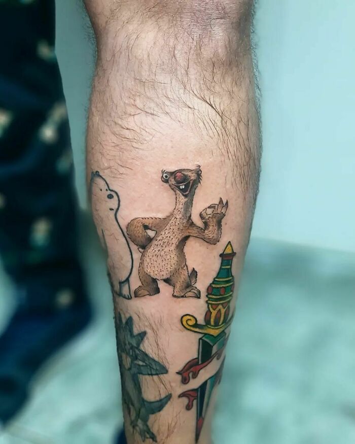 Sid from Ice Age tattoo 