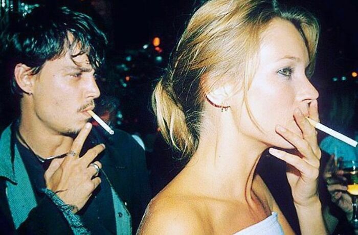 Johnny Depp And Kate Moss In 90s