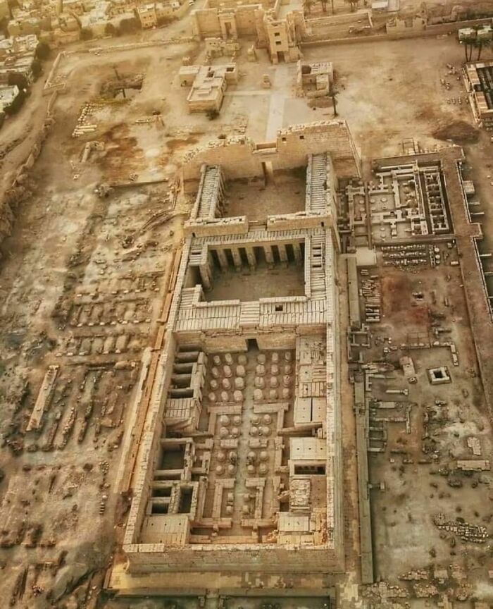 Aerial View Of The Funerary Temple Of Ramses III In Medinet Abu, Egypt He Was The 2nd Pharaoh Of The 20th Dynasty And The Last Important Ruler Of The New Kingdom. He Ruled From 1184 To 1153 Bc