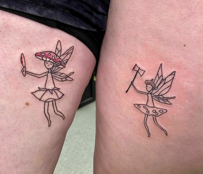 Cute little matching fairy tattoos