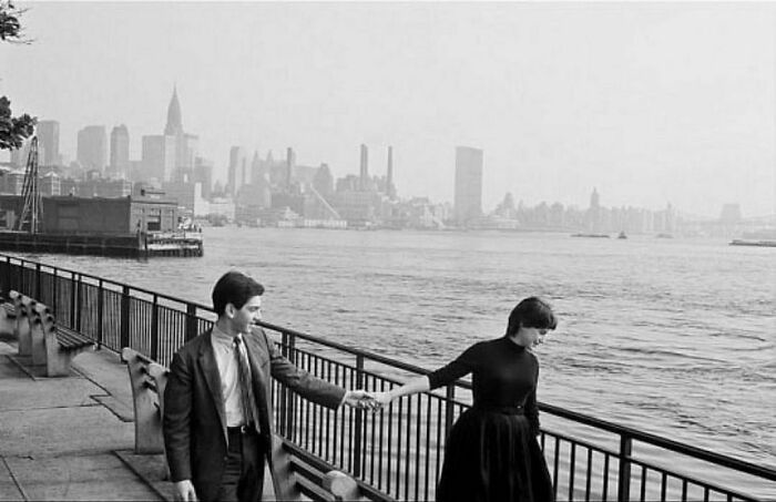 Couple Walking Along The East River, New York, 1960. Photo By Inge Morath