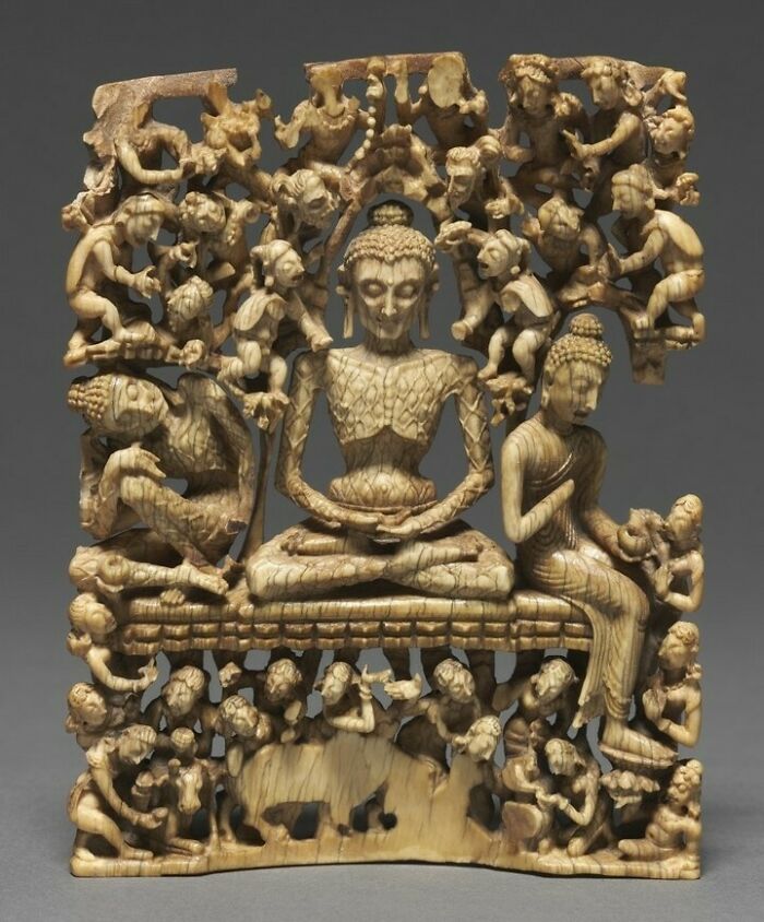 Fasting Buddha; India, Kashmir, 8th C.; Ivory