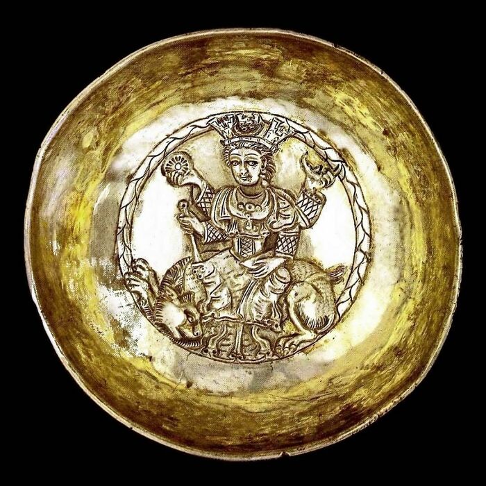 Khwarazm Bowl With Goddess Nana Image, From Chorasmia Part Of Modern Kazakhstan