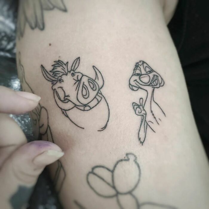 Timon and Pumbaa tattoo