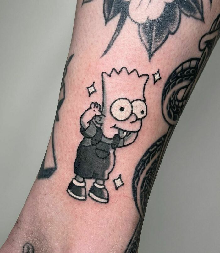 Cute Bart Simpson tattoo