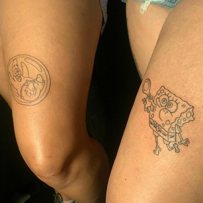 Spongebob And Patrick Star Tattoos