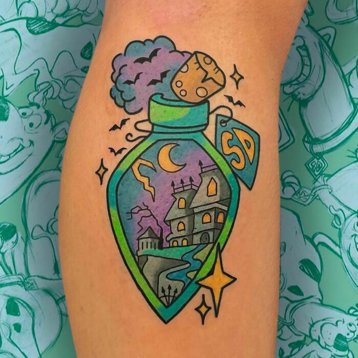 Scooby-Doo Potion Bottle Tattoo