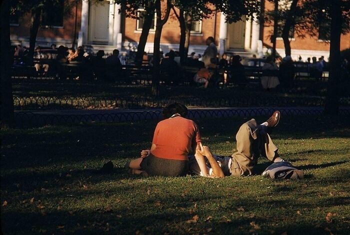 Lovers On The Grass In Washington Square Park, New York, 1953. Photo By Ernst Haas