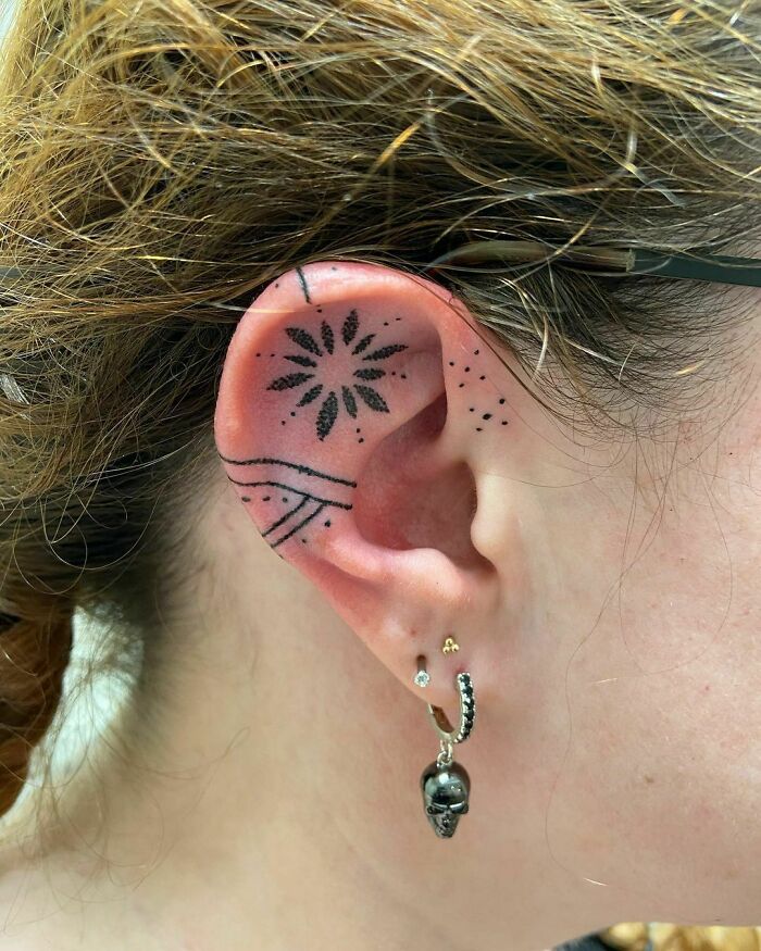Flower Dot Pattern Tattoo