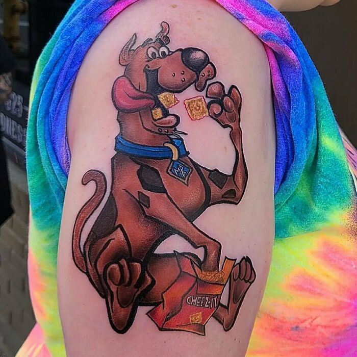 Scooby-Doo arm tattoo