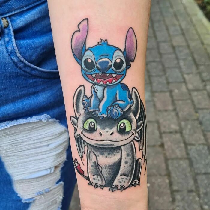 Beauty of the Beast Monsterthrall Iram on Twitter Commission for a  friend Tattoo design of the gnaw monster hes a combination of Stitch  and Toothless  stitch toothless teratophilia terato monster tattoo  