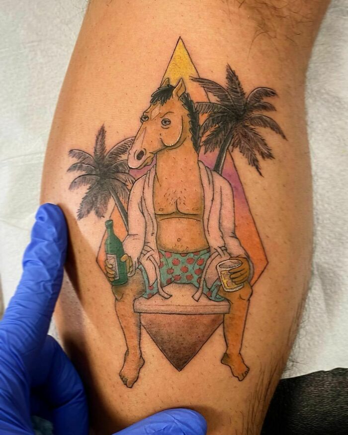 Bojack Horseman and palms tattoo