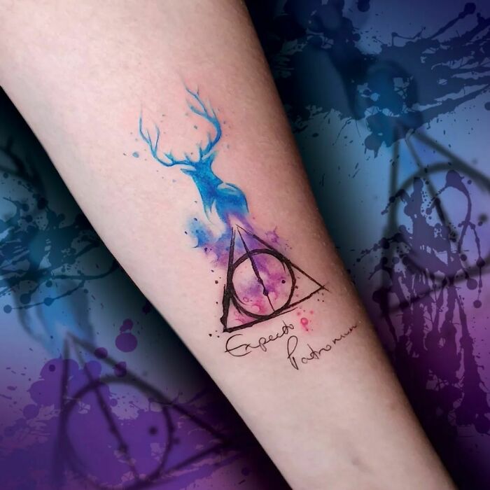 Watercolor Harry Potter Tattoo