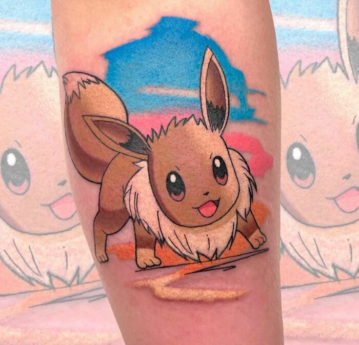 Pokémon character Eevee tattoo