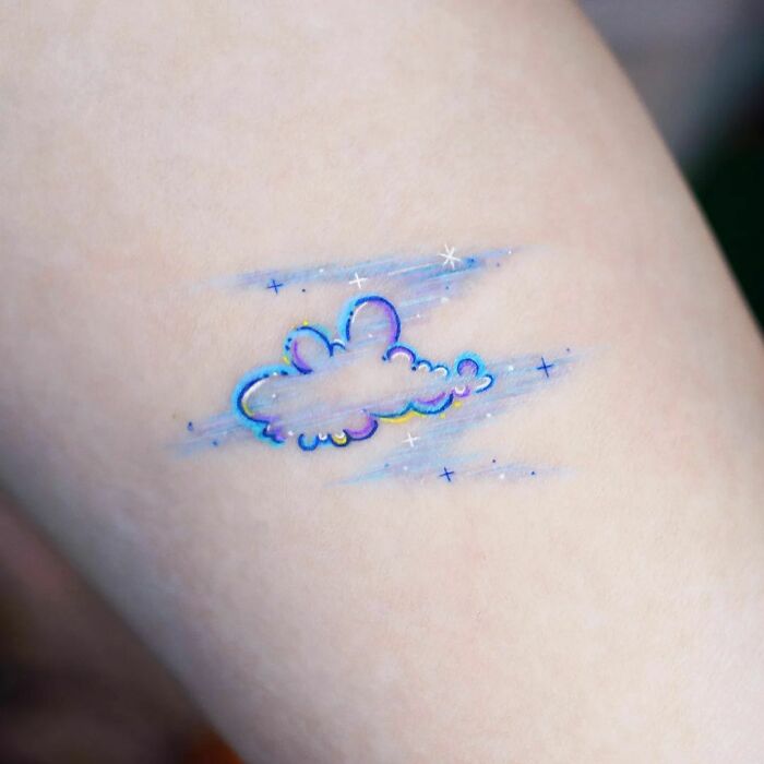 Watercolor Cloud Tattoo