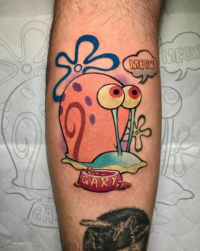 Gary from SpongeBob SquarePants tattoo