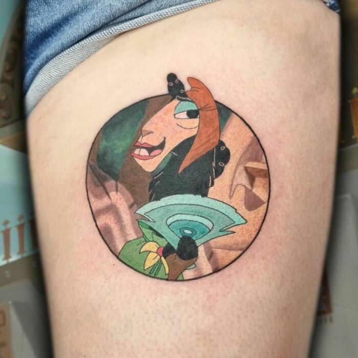 Kuzco From Emperor’s New Groove Tattoo