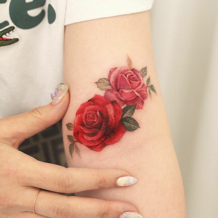 Watercolor Roses Tattoo