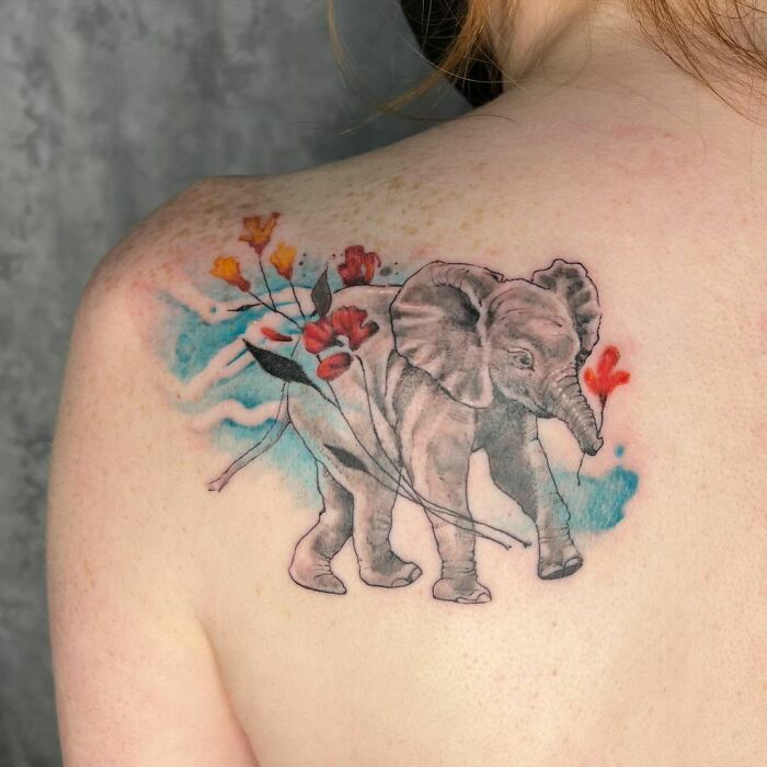Baby Elephant Tattoo