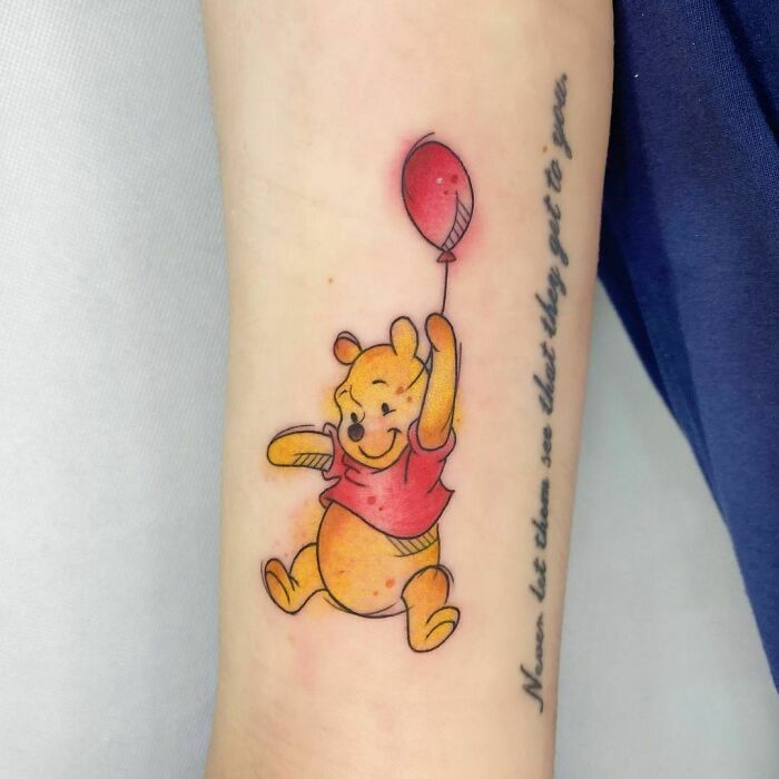 Winnie-The-Pooh Watercolor Tattoo