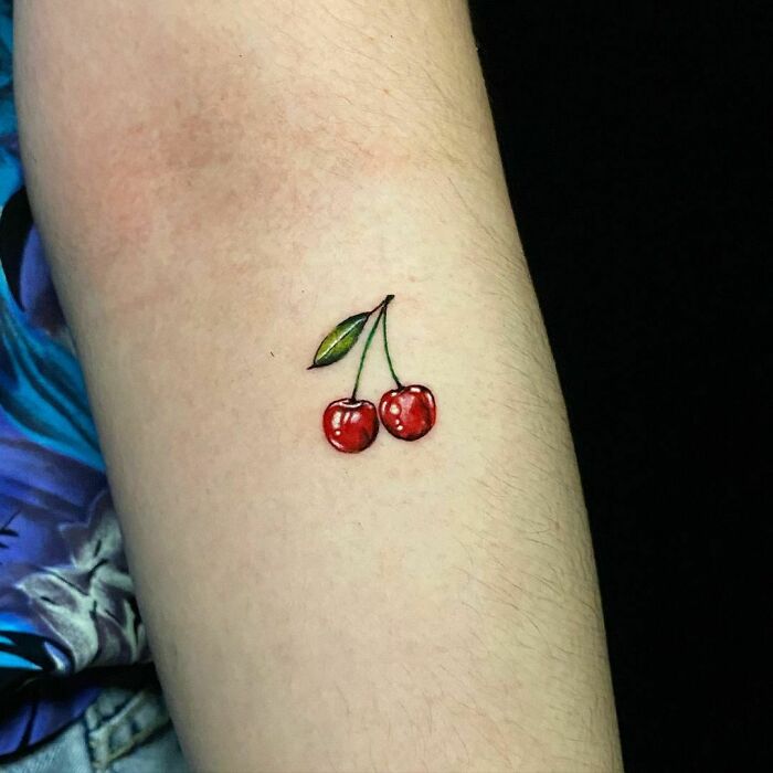 Cherry Watercolor Tattoo