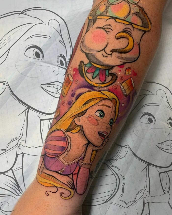 Colorful Disney Tattoo