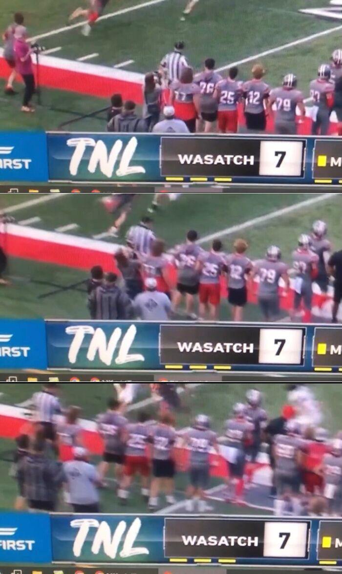 I Was Filming On The Sidelines For My School News, And I Got Knocked Down By A Ref. Also It Was Game Of The Week So It Was Televised