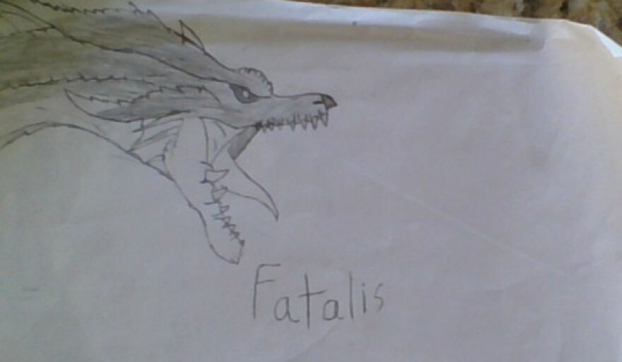 Doodle Of Fatalis I Made In Physics Class. Sorry For Poor Quality