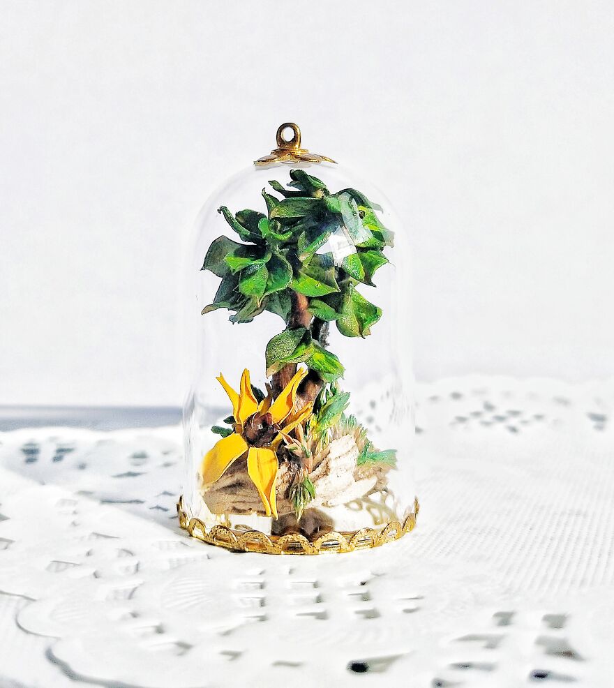Miniature Tree With Sunflowers