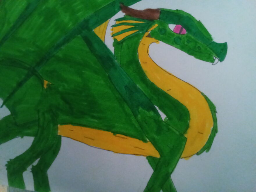 Monty. A Young Loyal Forest Dragon. His Eyes Change Color Based Off Of His Emotions